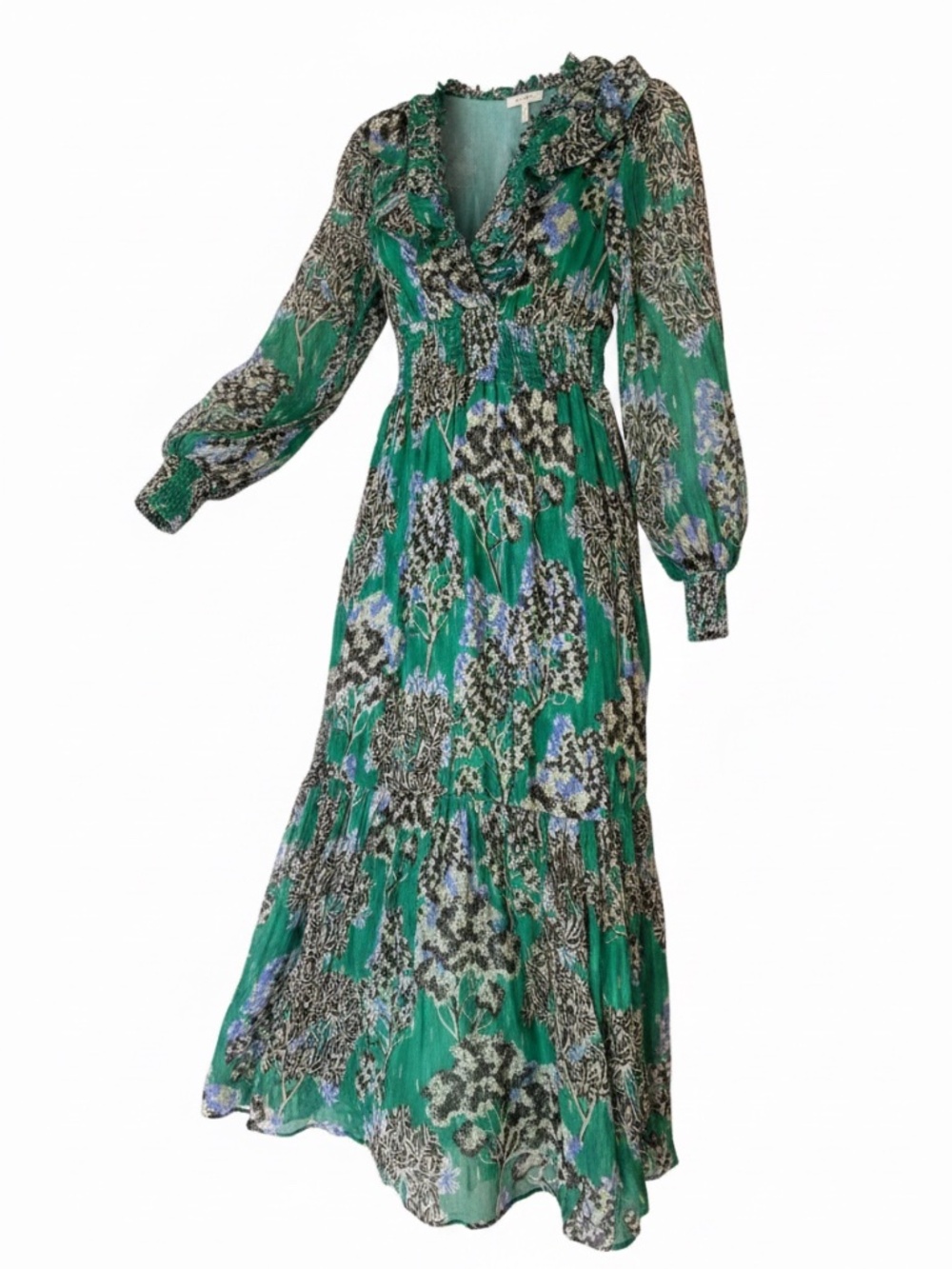 Odetta Ruffled V-Neck Dress